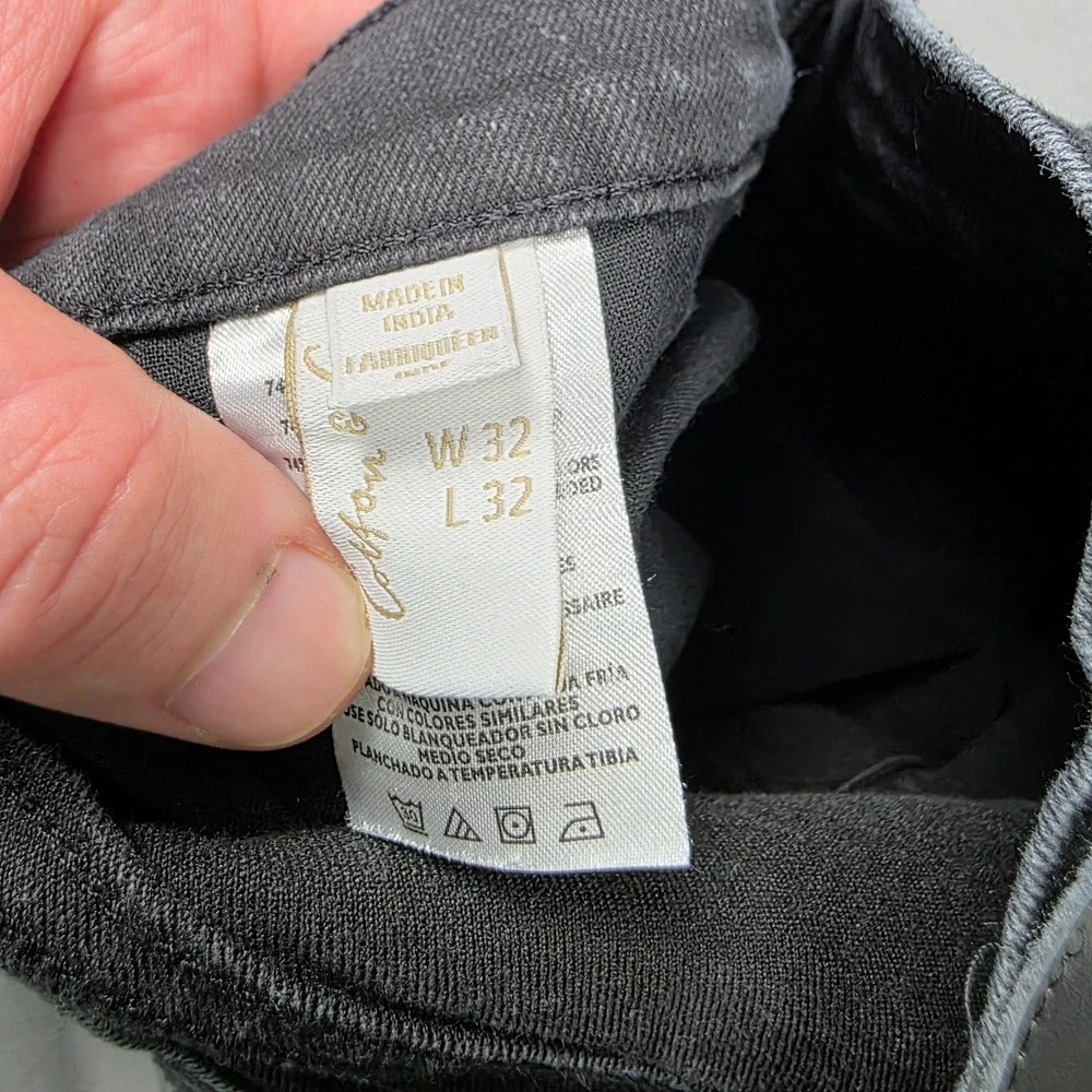 Cotton‎ & Co Jeans Mens 32x32 Black Straight Leg Mid Rise Denim Collection